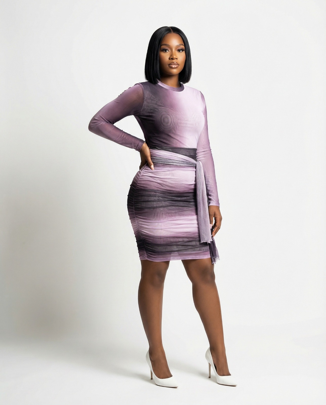 SHEER OMBRE MINI DRESS - Image 3